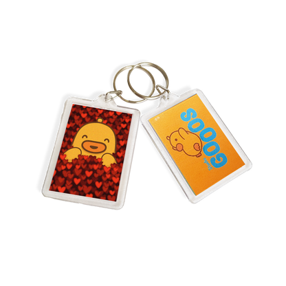 "Love Duck, All Hearts" Acrylic Keychain - Red