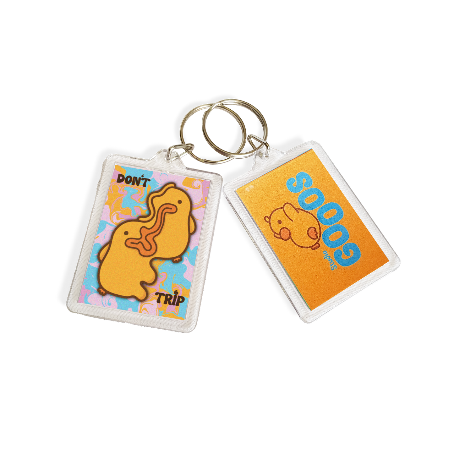 "Don't Trip" Acrylic Keychain - Blue/Pink