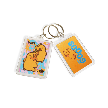 "Don't Trip" Acrylic Keychain - Blue/Pink
