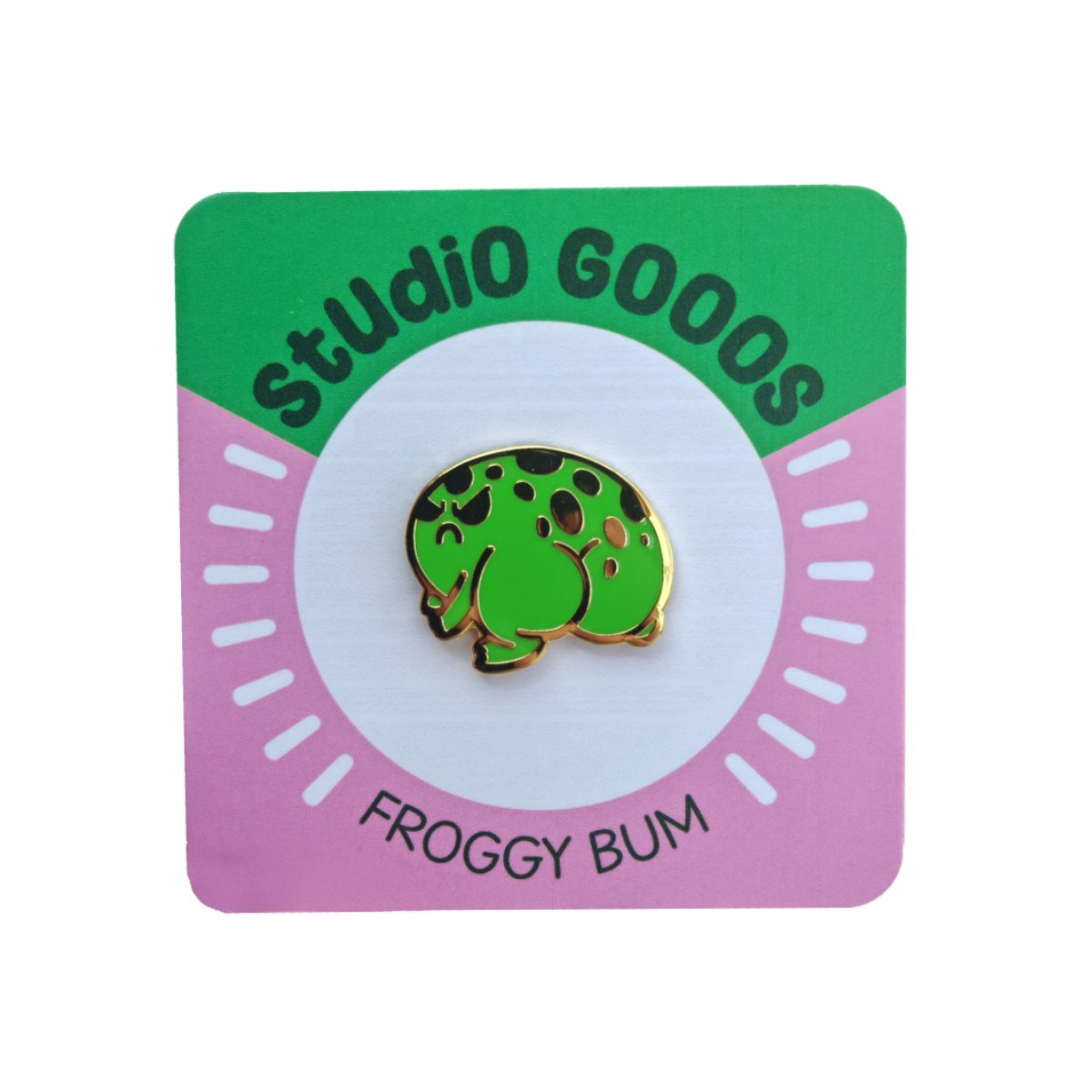 'Froggy Bum' Gold Enamel Pin