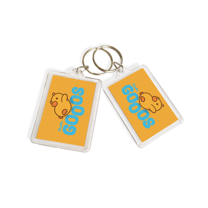 "GOOOS Logo" Acrylic Keychain - Yellow