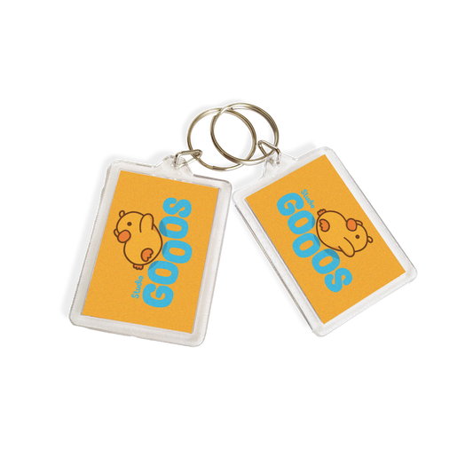 "GOOOS Logo" Acrylic Keychain - Yellow