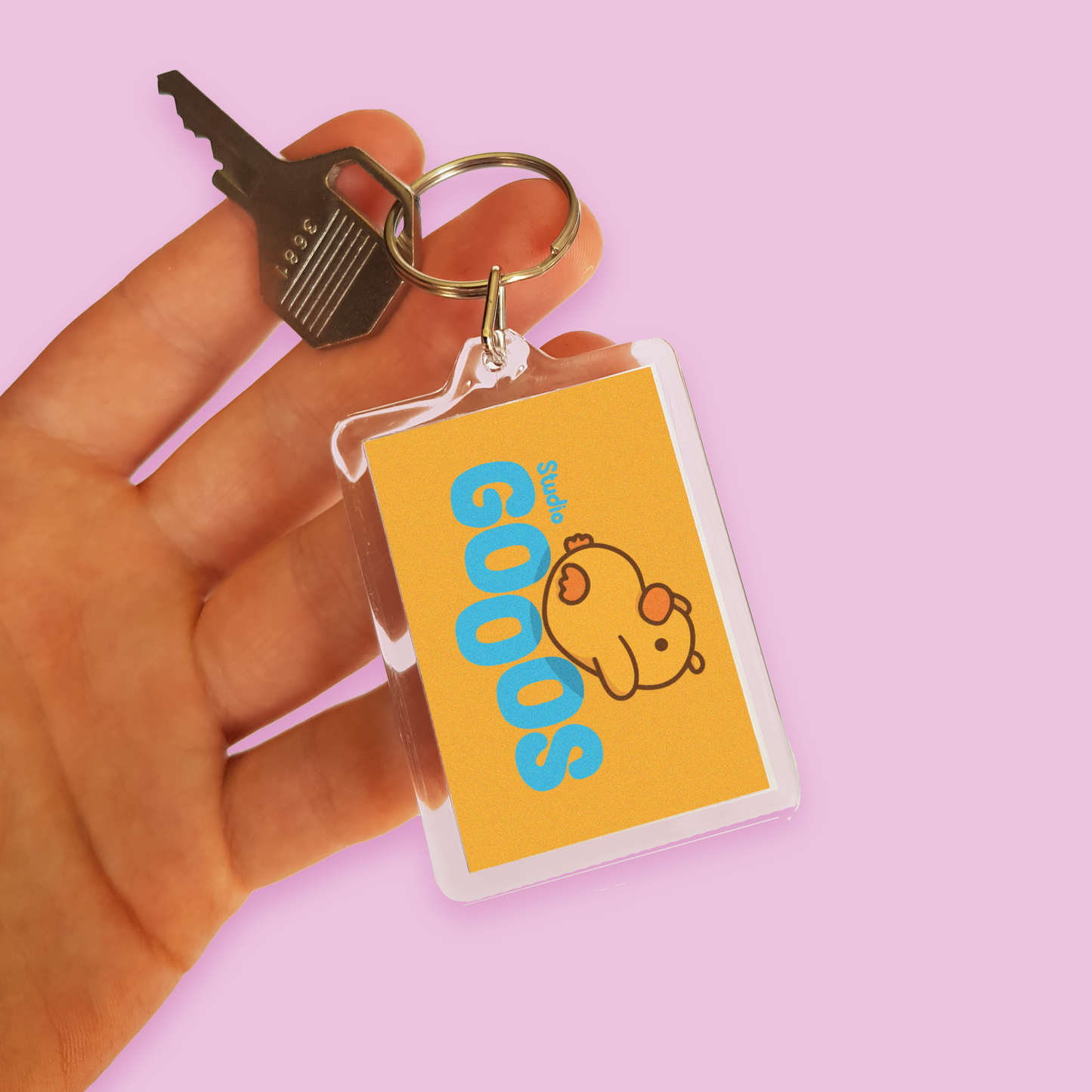 "GOOOS Logo" Acrylic Keychain - Yellow