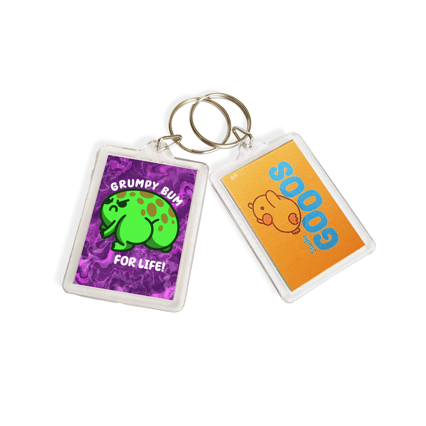"Grumpy Bum for Life" Acrylic Keychain - Purple