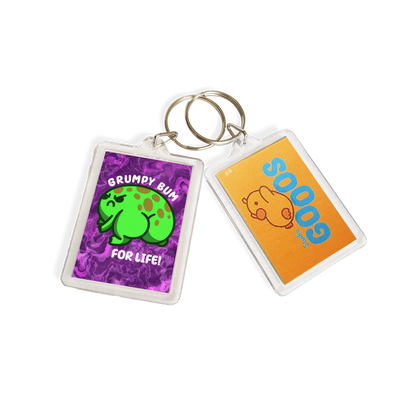 "Grumpy Bum for Life" Acrylic Keychain - Purple