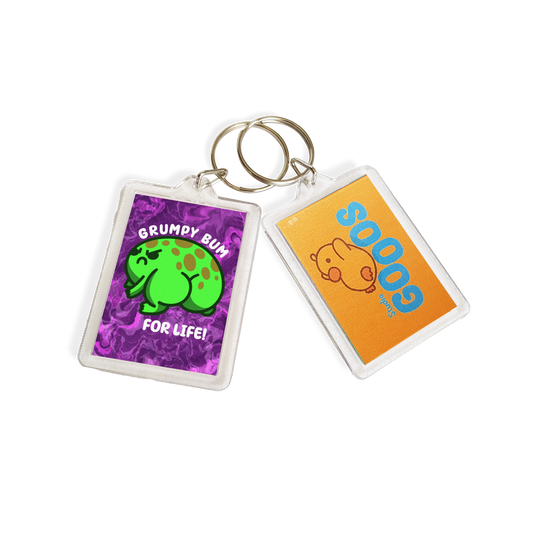 "Grumpy Bum for Life" Acrylic Keychain - Purple