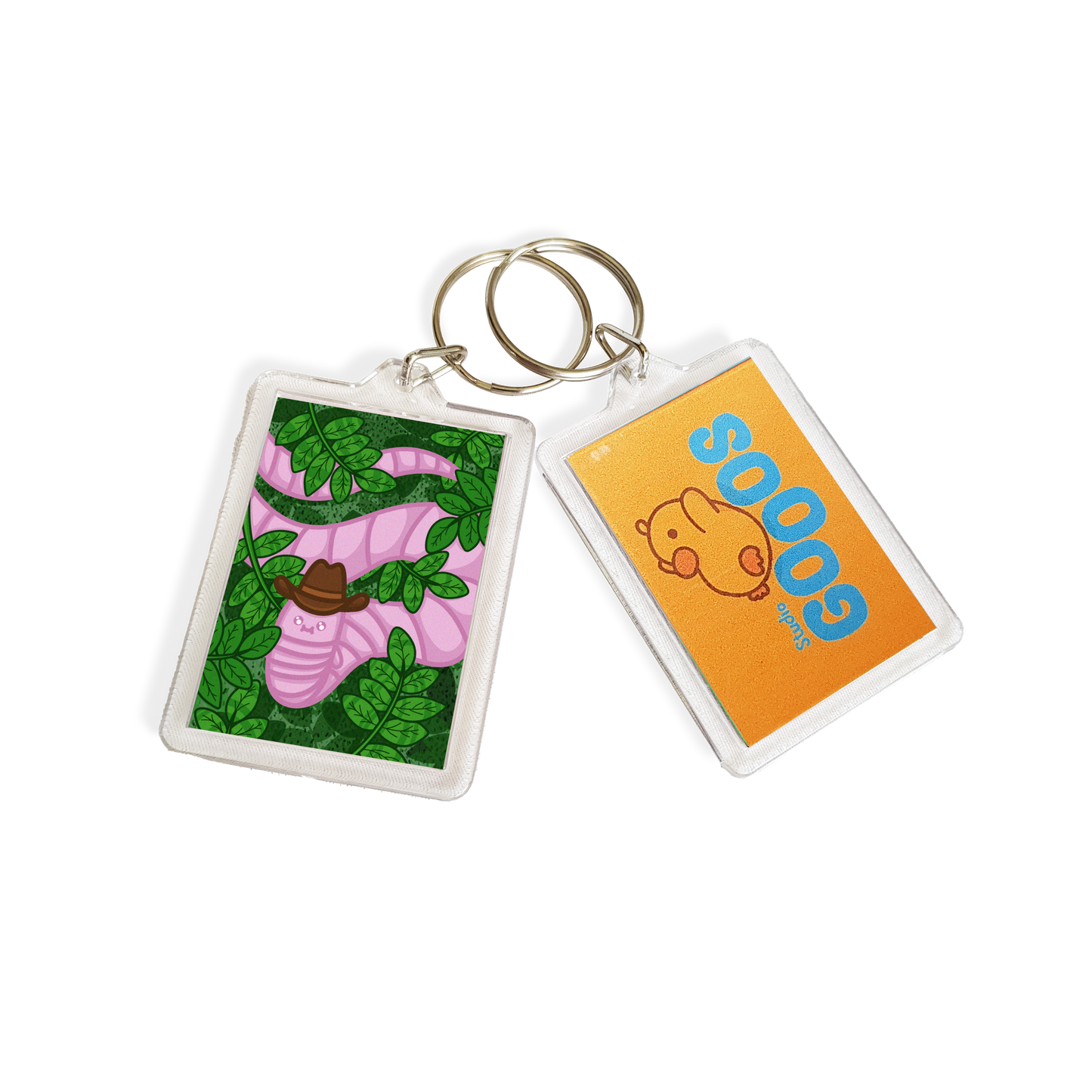 "Worm in the Woods" Acrylic Keychain - Green