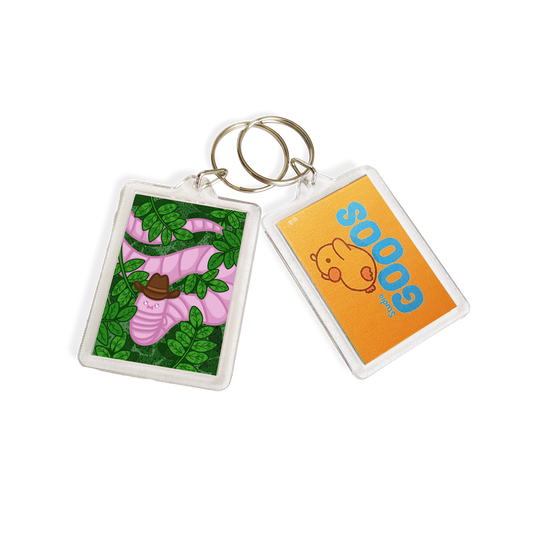 "Worm in the Woods" Acrylic Keychain - Green