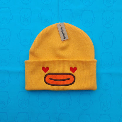 LIMITED EDITION: ❤️ Heart Eyes Cuffed Gwokoli Beanie (Yellow) ❤️